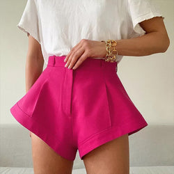 ''Brielle'' - Solid High-Waist Shorts