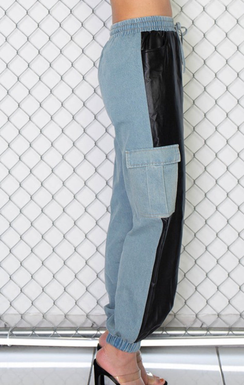 ''Neva'' - Color Block Cargo Jogger Pants
