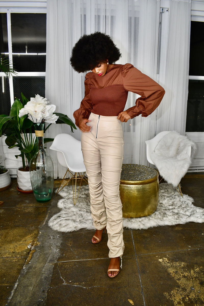 ''Zelie- High-Waist Ruched Pants