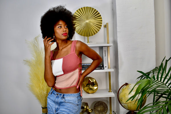 ''Alice'' - Color Block Sleeveless Crop Top