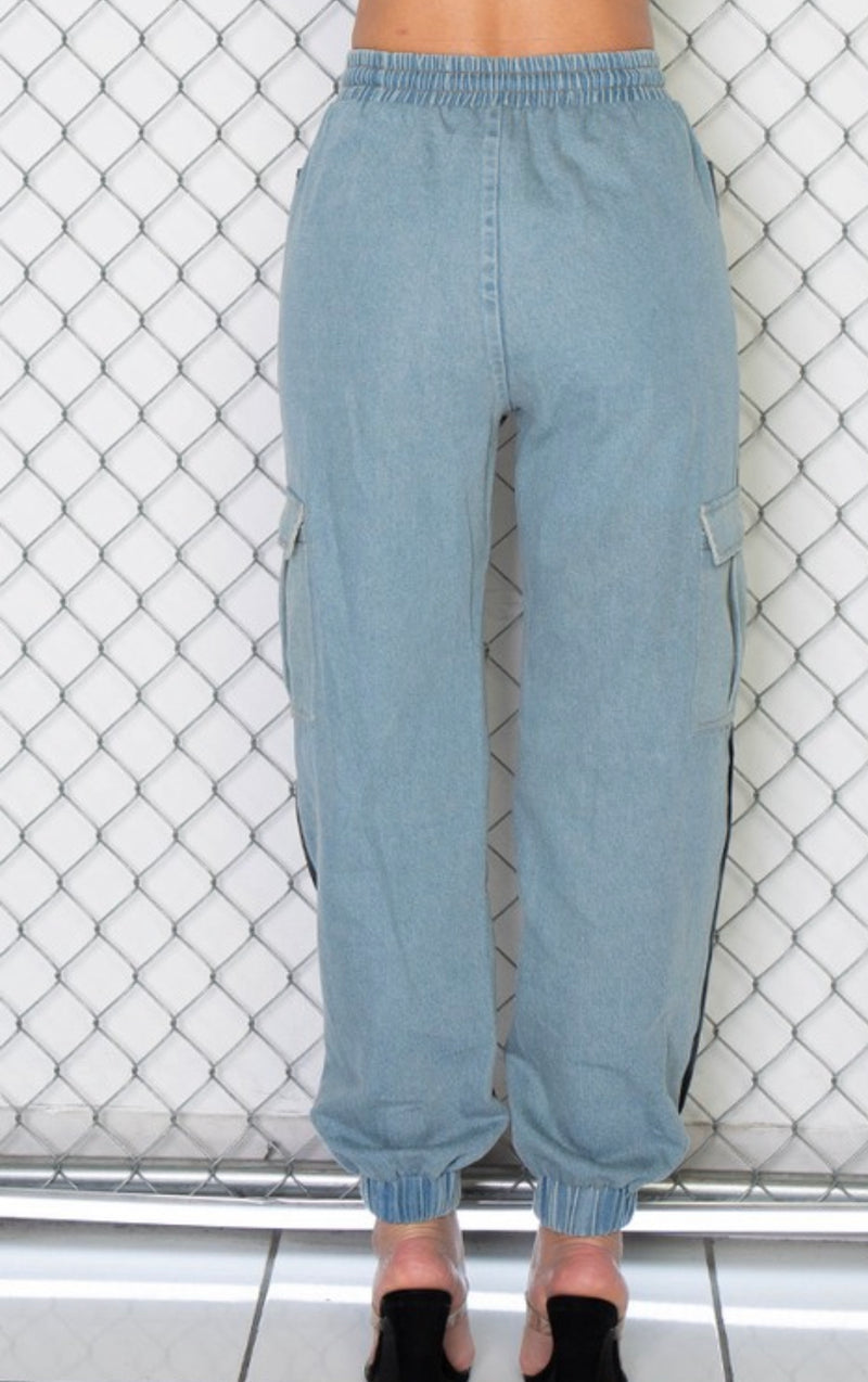 ''Neva'' - Color Block Cargo Jogger Pants